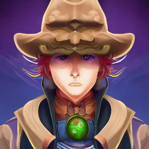 Prompt: a portrait of lucky luck in the style of arcane league of legends