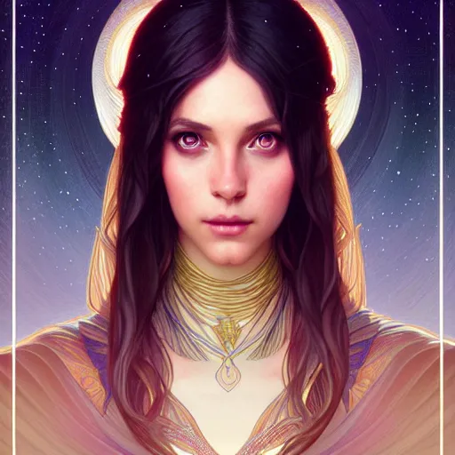 Image similar to symmetry portrait of brunette princess, glam, fae, fireflies, forest background, intricate, elegant, highly detailed, digital painting, artstation, concept art, smooth, sharp focus, illustration, art by artgerm and greg rutkowski and fra angelico and alphons mucha