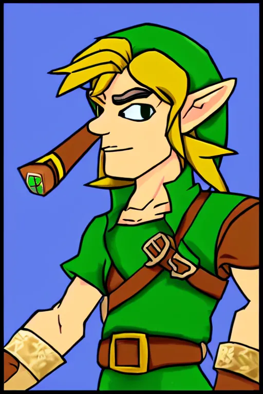 Image similar to an in game portrait of link from the legend of zelda cdi, zelda cdi art style.