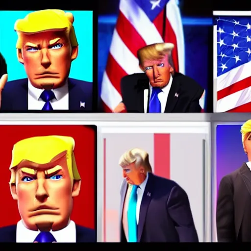 Prompt: trump as a fortnite character, very detailed face