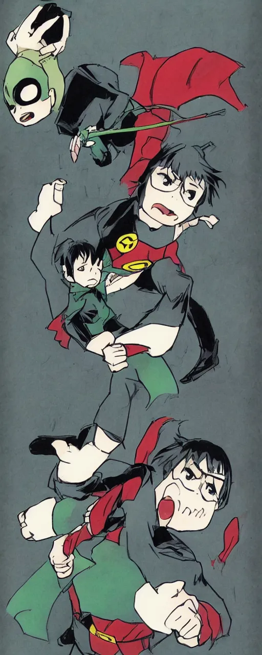 Image similar to Hayao Miyazaki styled Robin from Batman