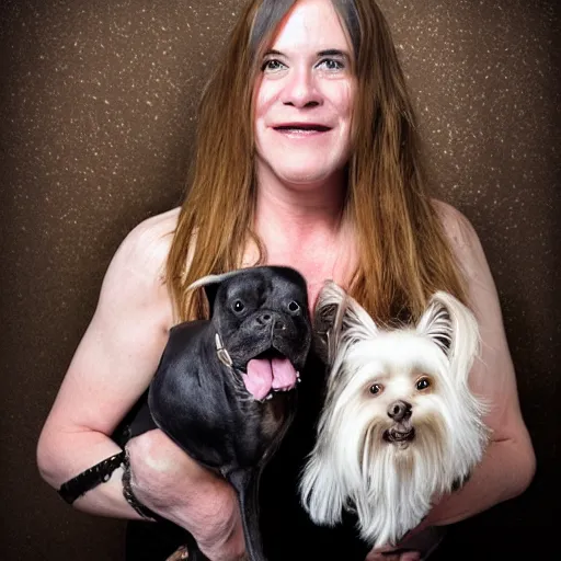 Image similar to worlds ugliest women with her ugly dog, studio photography