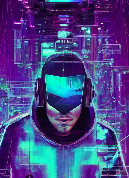 Image similar to silicon valley virtual reality 1 0 th anniversary, cyberpunk art by android jones, cyberpunk art by beeple!!!, synthwave, darksynth, quantum tracerwave, wireframes, trending on artstation