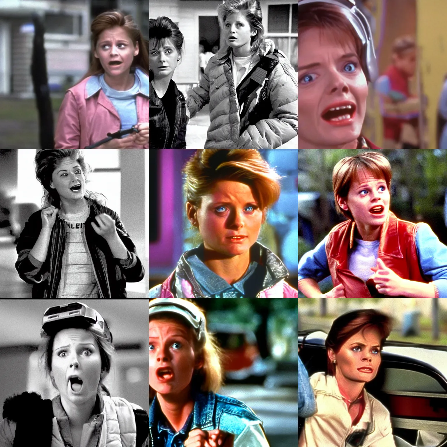 Prompt: surprised female marty mcfly, movie still from back to the future