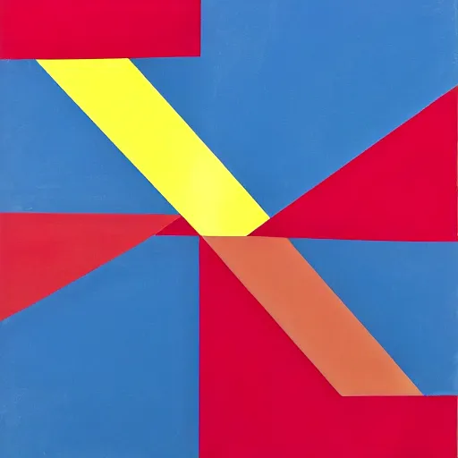 Prompt: geometric abstraction in red, yellow, and blue