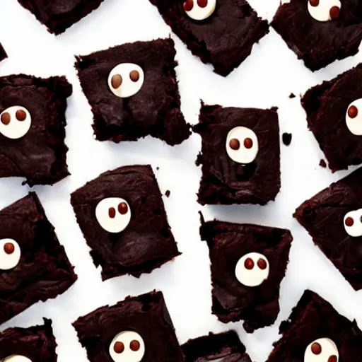 Prompt: a bunch of brownies that forms to look like robert downey