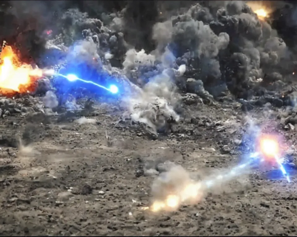 Image similar to footage of R2D2 exploding