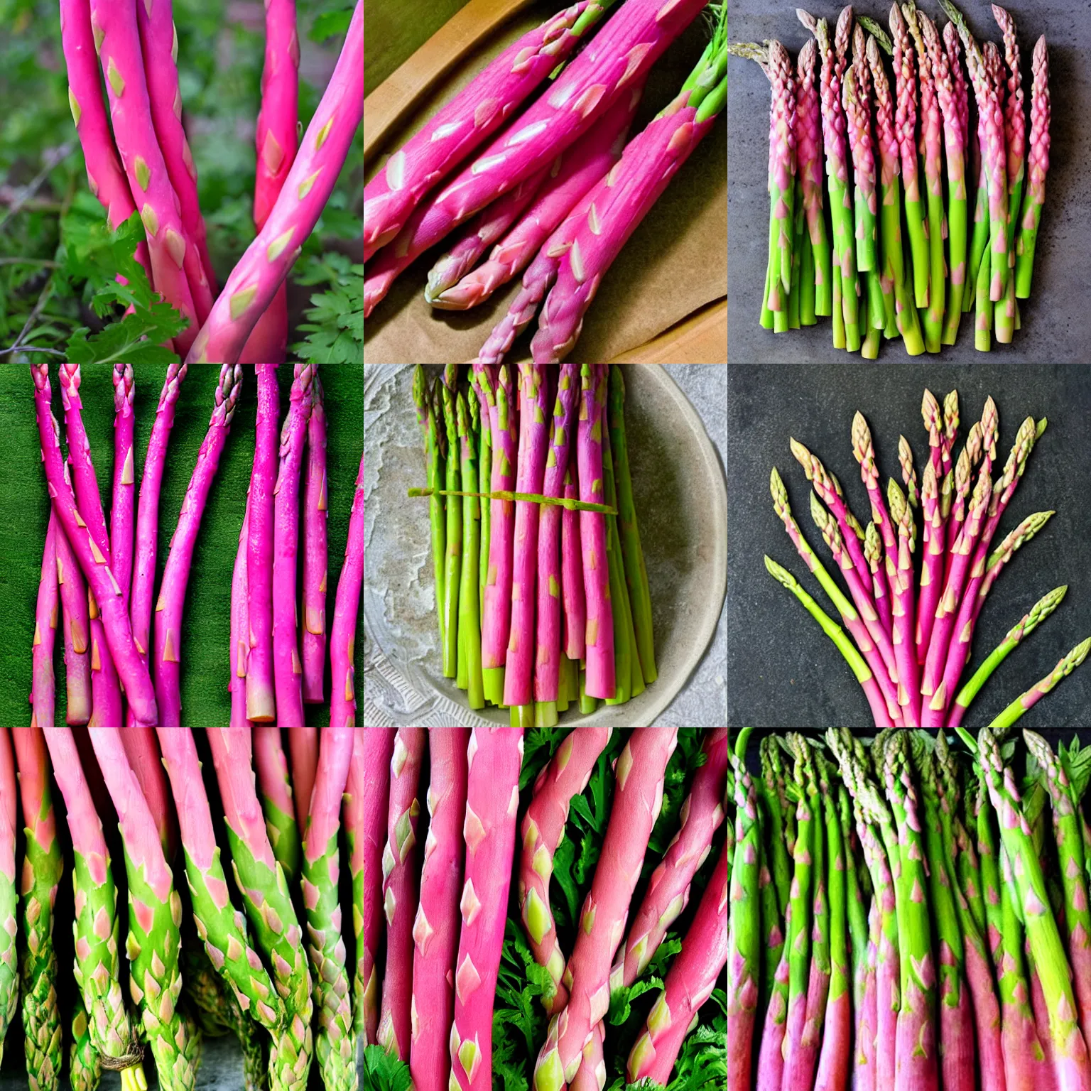 Prompt: pink asparagus