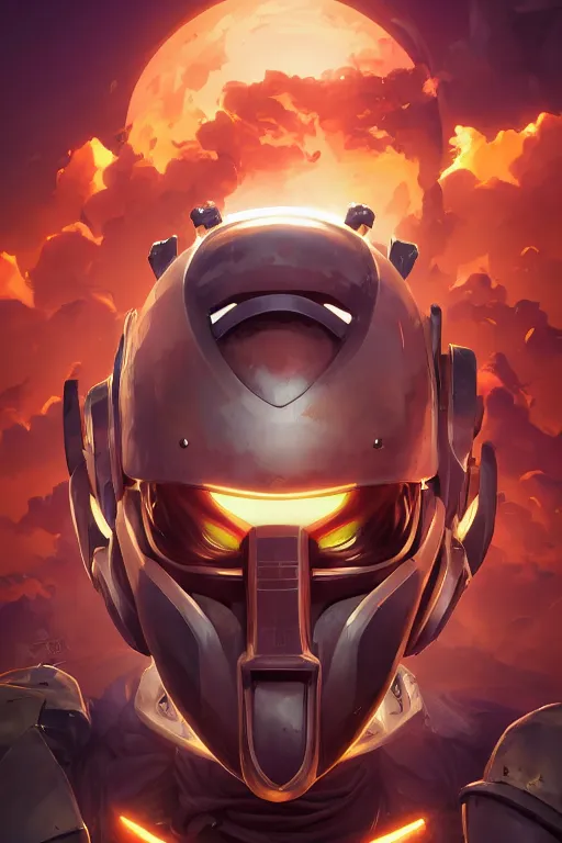 Image similar to epic mask helmet robot ninja portrait stylized as fornite style game design fanart by concept artist gervasio canda, behance hd by jesper ejsing, by rhads, makoto shinkai and lois van baarle, ilya kuvshinov, rossdraws global illumination radiating a glowing aura global illumination ray tracing hdr render in unreal engine 5