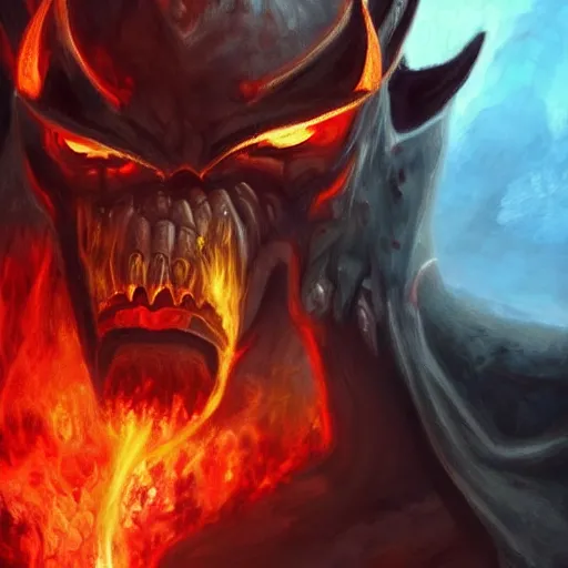 Prompt: surtur during ragnarok, artstation hall of fame gallery, editors choice, #1 digital painting of all time, most beautiful image ever created, emotionally evocative, greatest art ever made, lifetime achievement magnum opus masterpiece, the most amazing breathtaking image with the deepest message ever painted, a thing of beauty beyond imagination or words