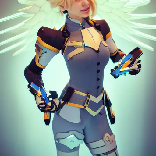 Image similar to mercy ( overwatch ) by mad dog jones