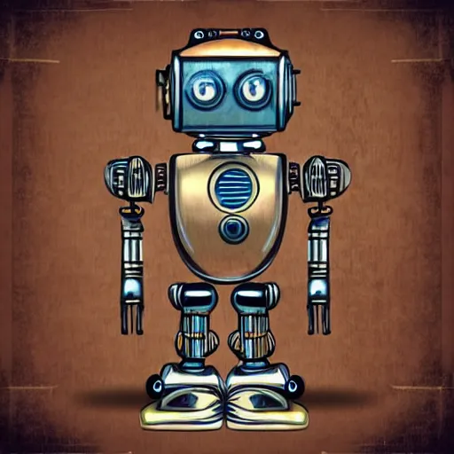 Prompt: art deco steampunk Robot