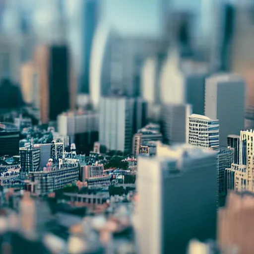 Prompt: Cityscape, Tilt-shift, Sharp Focus, wide shot, Clay