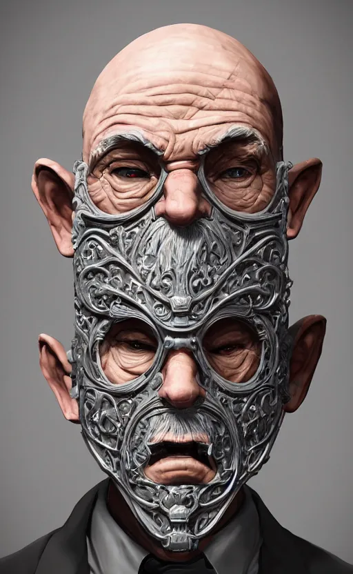 Image similar to old man doing hard work with their mask, do what we can, then leave it to god, non fiction, center of interest, symmetrical, stability, intricate, elegant, 8 k uhd highly detailed, justify content center, artstation, concept art, matte, sharp focus, illustration, art by paul lung