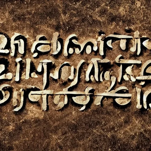 Prompt: ancient text in unknown language