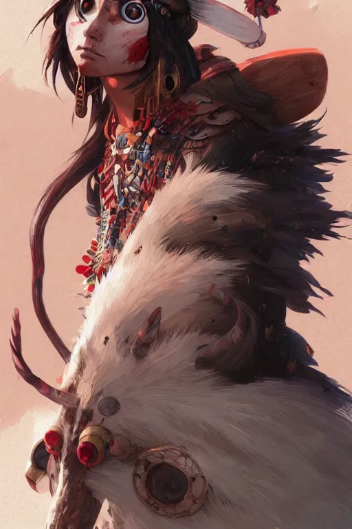 Image similar to mononoke hime, highly detailed, digital painting, artstation, concept art, smooth, sharp focus, illustration, unreal engine 5, 8 k, art by artgerm and greg rutkowski and edgar maxence