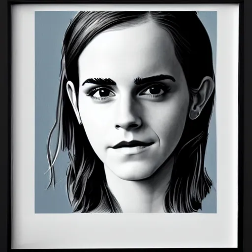Image similar to emma watson portrait, drawn by dave gibbons, extreme detail, sharp focus