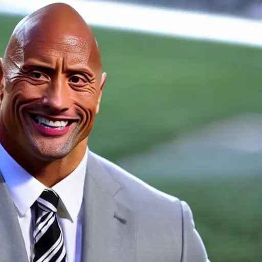 Image similar to Dwayne Johnson as head football coach of the Pittsburgh Steeelers