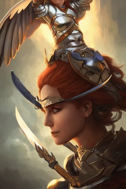 Image similar to amazon valkyrie athena, d & d, fantasy, portrait, highly detailed, headshot, digital painting, trending on artstation, concept art, sharp focus, illustration, art by artgerm and greg rutkowski and magali villeneuve