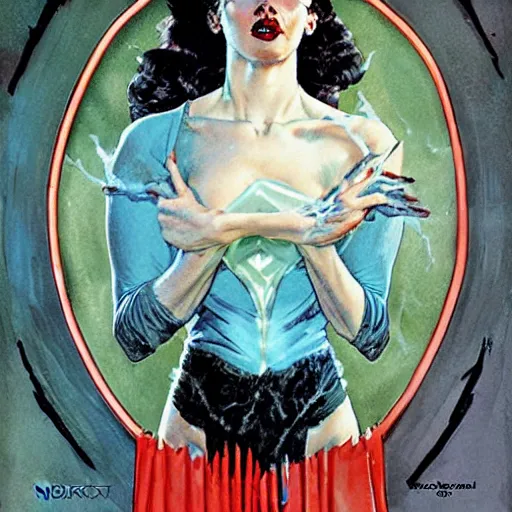 Image similar to portrait of Killer Frost, by Norman Rockwell