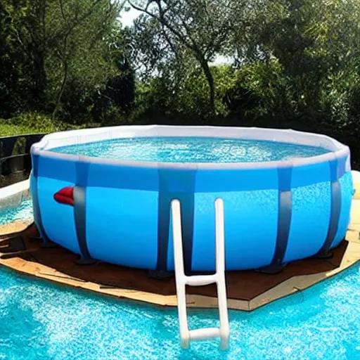 Image similar to slides into a pool, swim tube, pool tube, chromatic abberation
