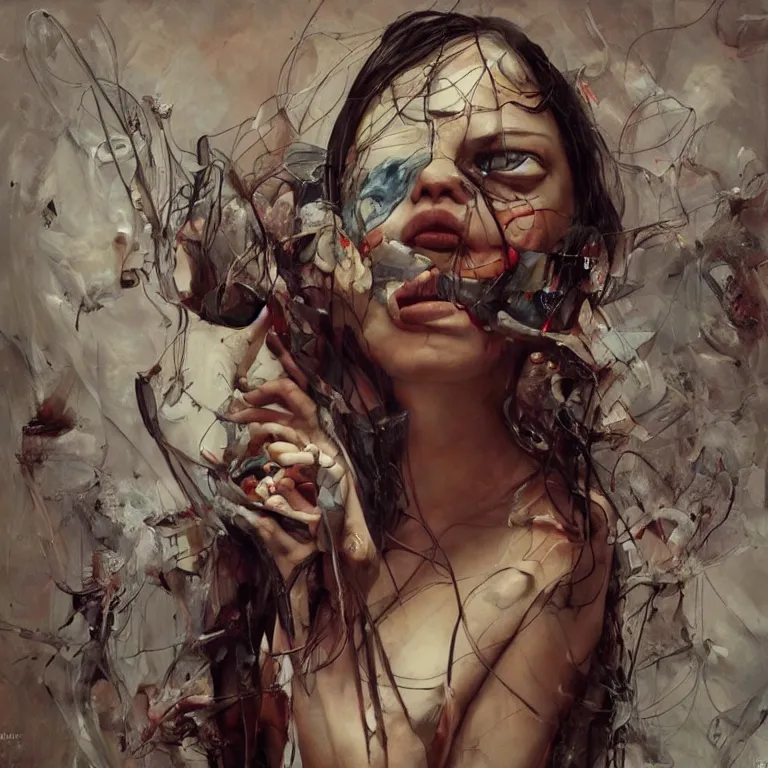 Image similar to mila kunis, adrian ghenie, 3 d render, esao andrews, jenny saville, surrealism, dark art by james jean, ross tran