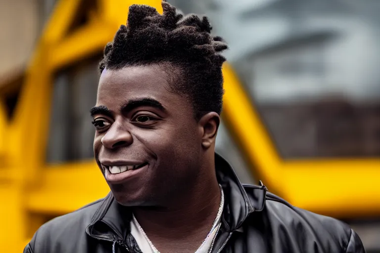 Image similar to cinematic still of kodak black, xf iq 4, f / 1. 4, iso 2 0 0, 1 / 1 6 0 s, 8 k, raw, dramatic lighting, symmetrical balance, in - frame, highly accurate facial features