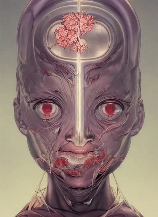 Image similar to prompt : figurative unique features beautiful subconscious, symmetrical face, portrait soft light painted by james jean and katsuhiro otomo and erik jones, inspired by akira anime, smooth face feature, intricate oil painting, high detail illustration, sharp high detail, manga and anime 1 9 9 9