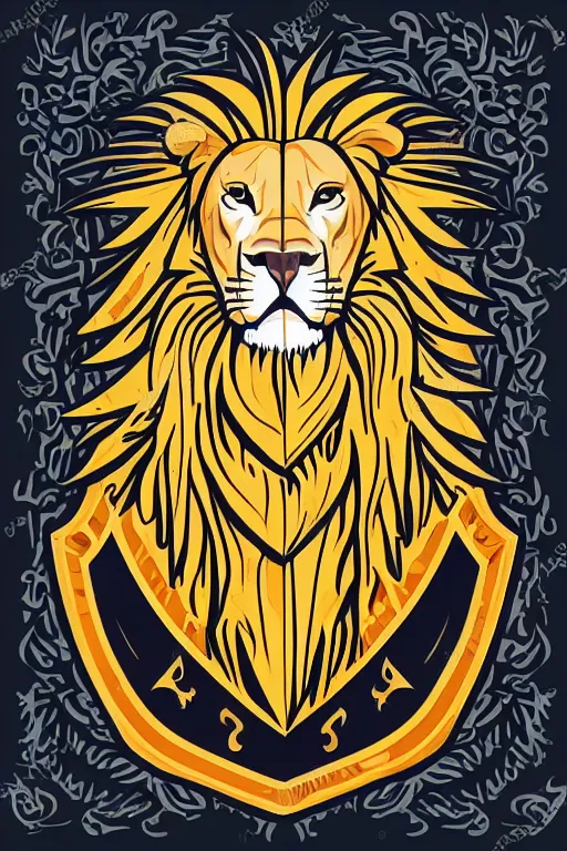 Image similar to Portrait of a lion in a medieval armor, knight, medieval, sticker, colorful, illustration, highly detailed, simple, smooth and clean vector curves, no jagged lines, vector art, smooth