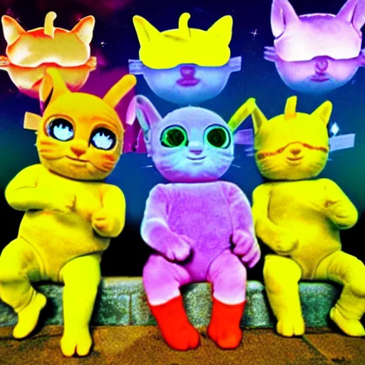 Image similar to cat Teletubbies acidwave