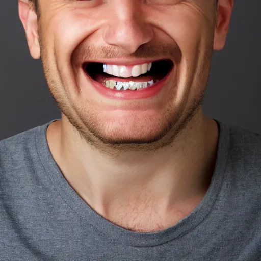 Prompt: man smiling with missing teeth