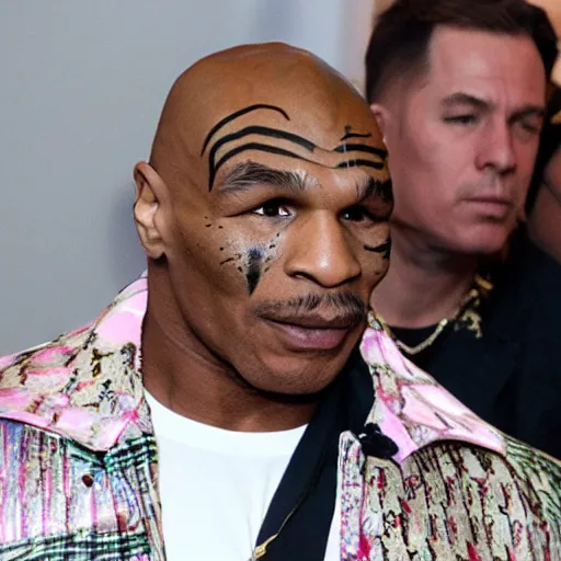 Prompt: mike tyson vaping in a gucci store