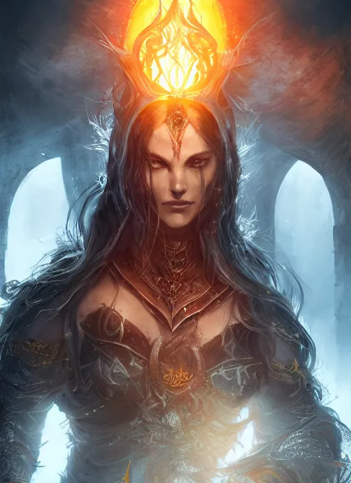 Image similar to kali, ultra detailed fantasy, elden ring, realistic, dnd, rpg, lotr game design fanart by concept art, behance hd, artstation, deviantart, global illumination radiating a glowing aura global illumination ray tracing hdr render in unreal engine 5