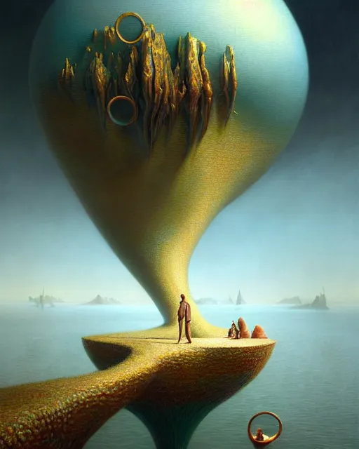 Prompt: a hyper - detailed 3 d render like a oil painting of the journey of a microscopic happiness, surrealism!!!!! surreal concept art, lifelike, photorealistic, digital painting, aesthetic, smooth, sharp focus, artstation hd, by greg rutkowski, bruce pennington, valentina remenar and asher duran,