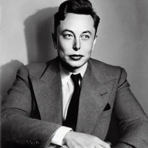 Prompt: photograph of elon musk 1 9 3 6