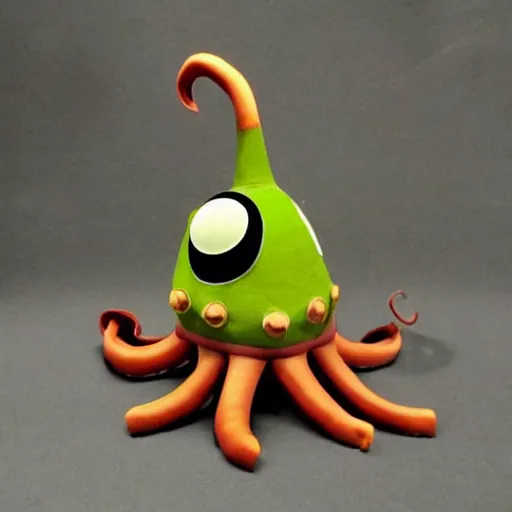 Prompt: octorok from legend of zelda, octopus with large snout that shoots rocks,