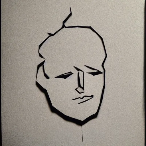 Prompt: a 2 d flat layered paper portrait of a man with wavey short hair, made from paper, friedly smile, raised eyebrows, ambient light, shadow art
