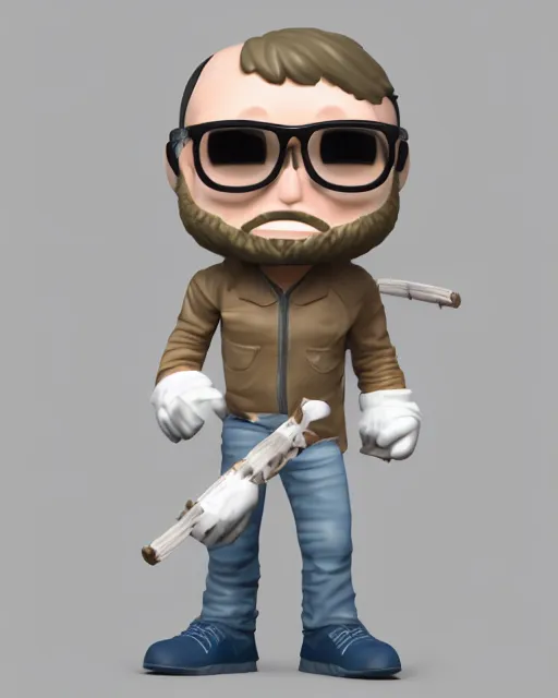 Prompt: full body 3d render of Tomer Kulik as a funko pop, studio lighting, white background, blender, trending on artstation, 8k, highly detailed