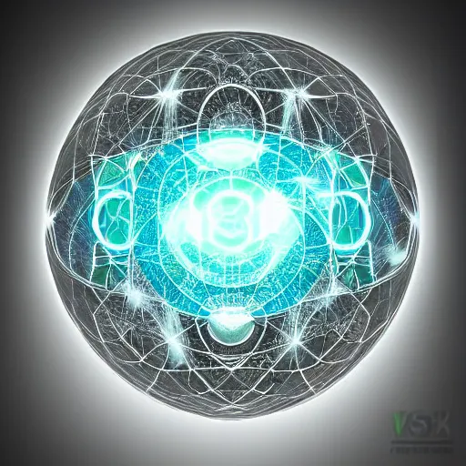 Image similar to psychonautist in a crystal sphere, digital art, award winning, volumetric lighting