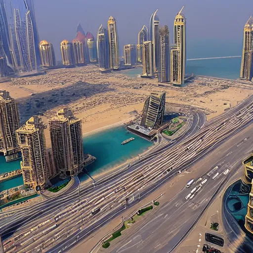 Prompt: gta : dubai, by justin jerard