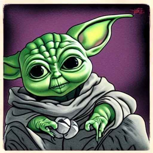 Image similar to baby yoda by Junji ito