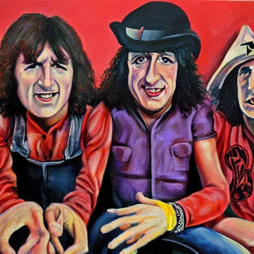 Prompt: ac dc band, painting