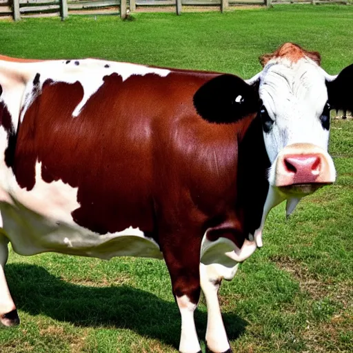 Prompt: a cow with vitiligo