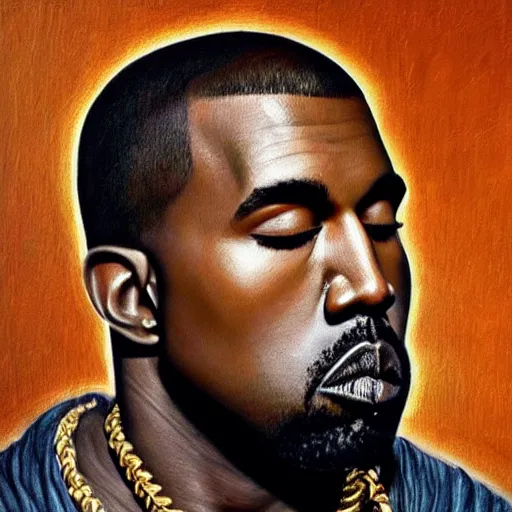 Image similar to kanye west | renaissance | oil painting | highly detailed | emotional