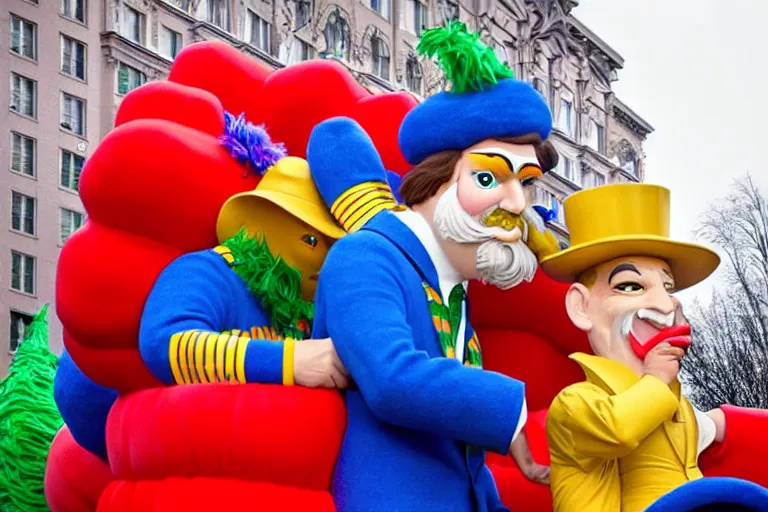 Prompt: photo of giant beautiful elaborate parade float character designed by ( ( ( ( ( ( ( ( eric carle ) ) ) ) ) ) ) ) and wes anderson!!!!!!!!!!!!!!, in the macys parade, detailed 4 k photo,