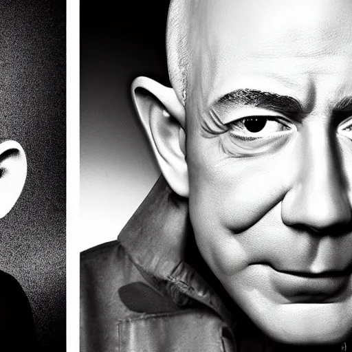 Prompt: Jeff Bezos Gorillaz album cover