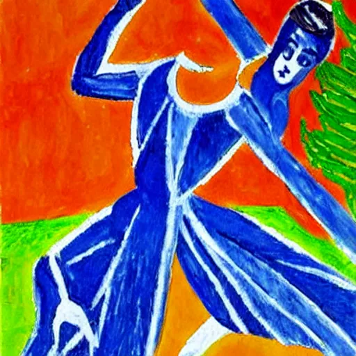 Image similar to a painting in the style of dance by matisse