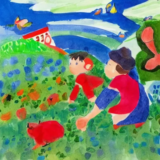 Image similar to eric carle scene in boston