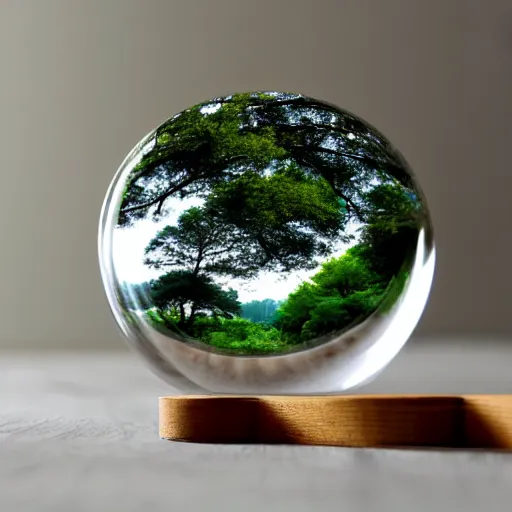 Prompt: forest in a glass sphere