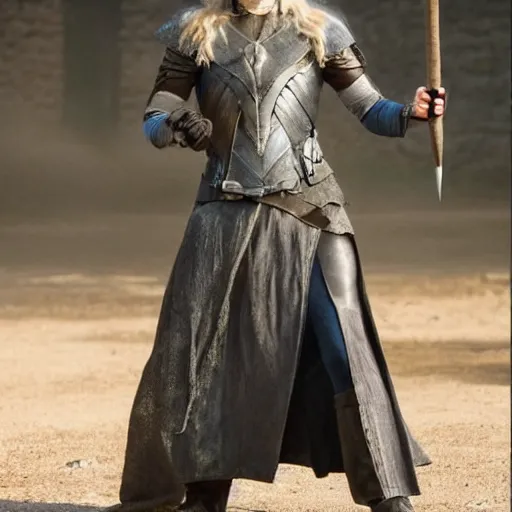 Prompt: gal Godot dressed as brienne of tarth from game of thrones